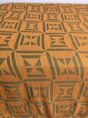 Vintage 70s Bates Flair Square Kumquat Lot of 2 Twin Size Bed Spreads New